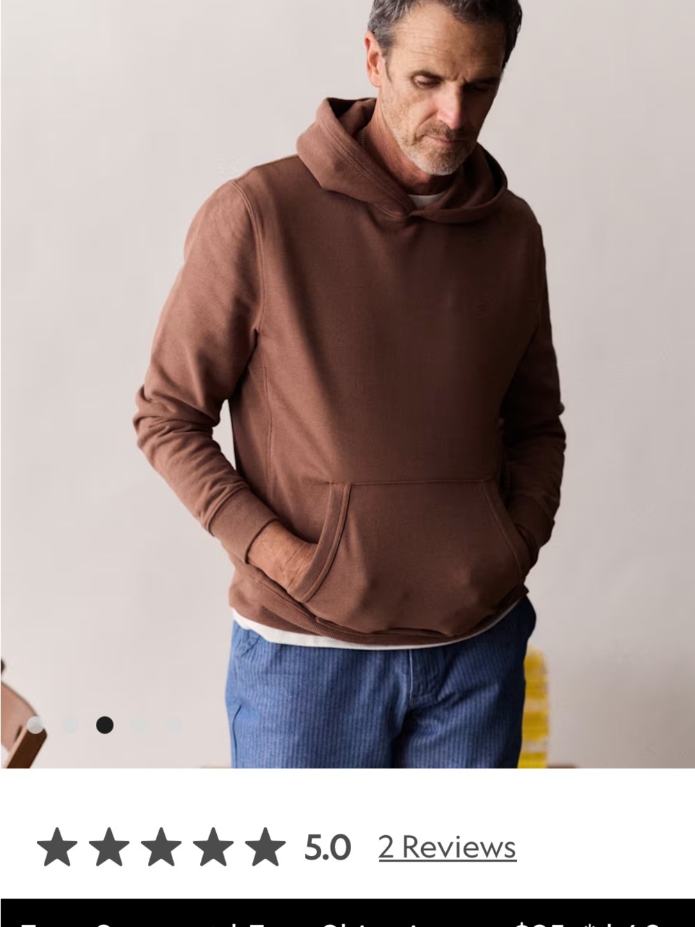 Taylor Stitch Men's Pullover Hoodie Hemp Cotton - Brick Brown Size 46 XXL $98